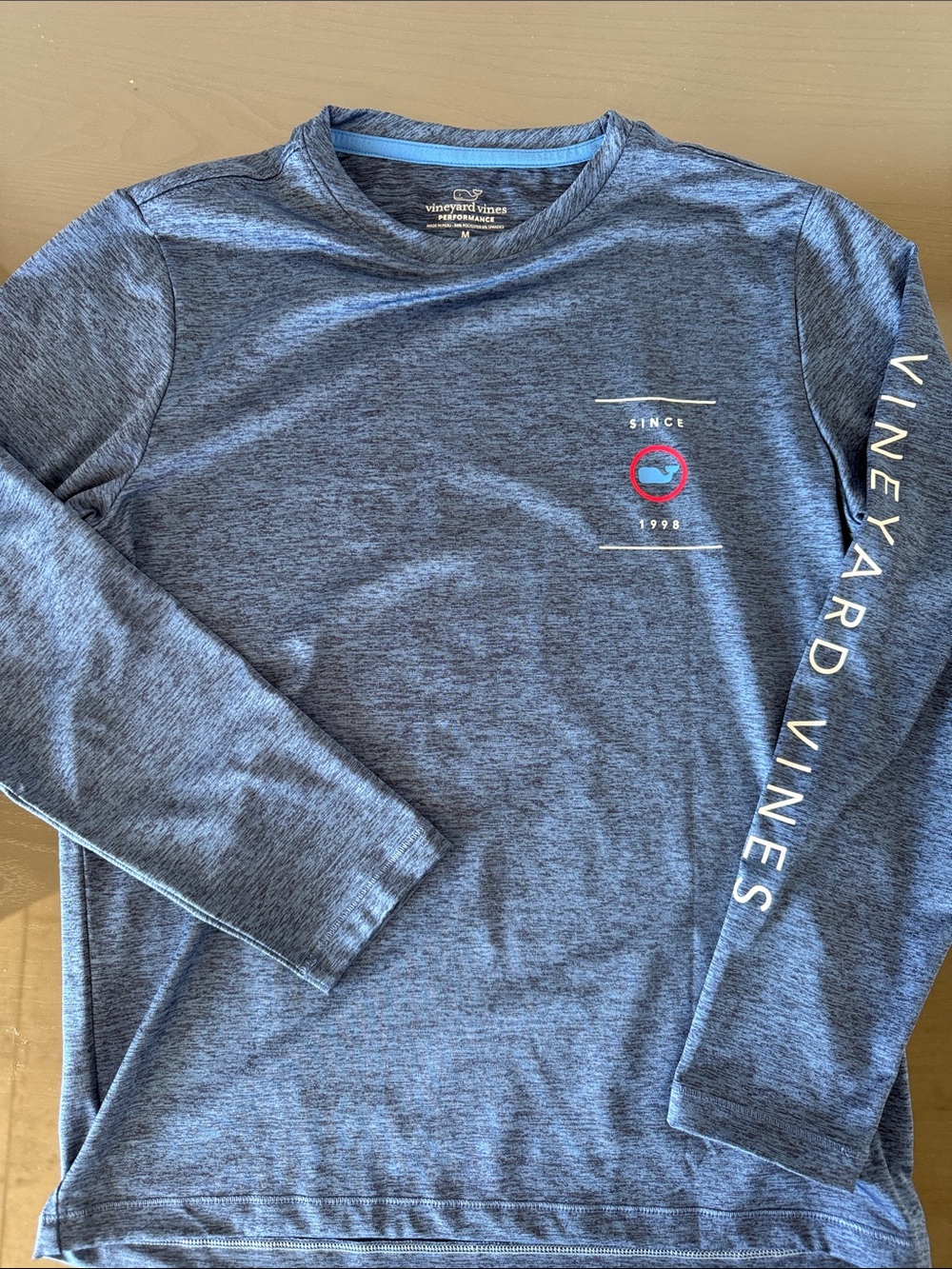 Vineyard Vines Kids  Long Sleeve Performance Tee - Blue Heather